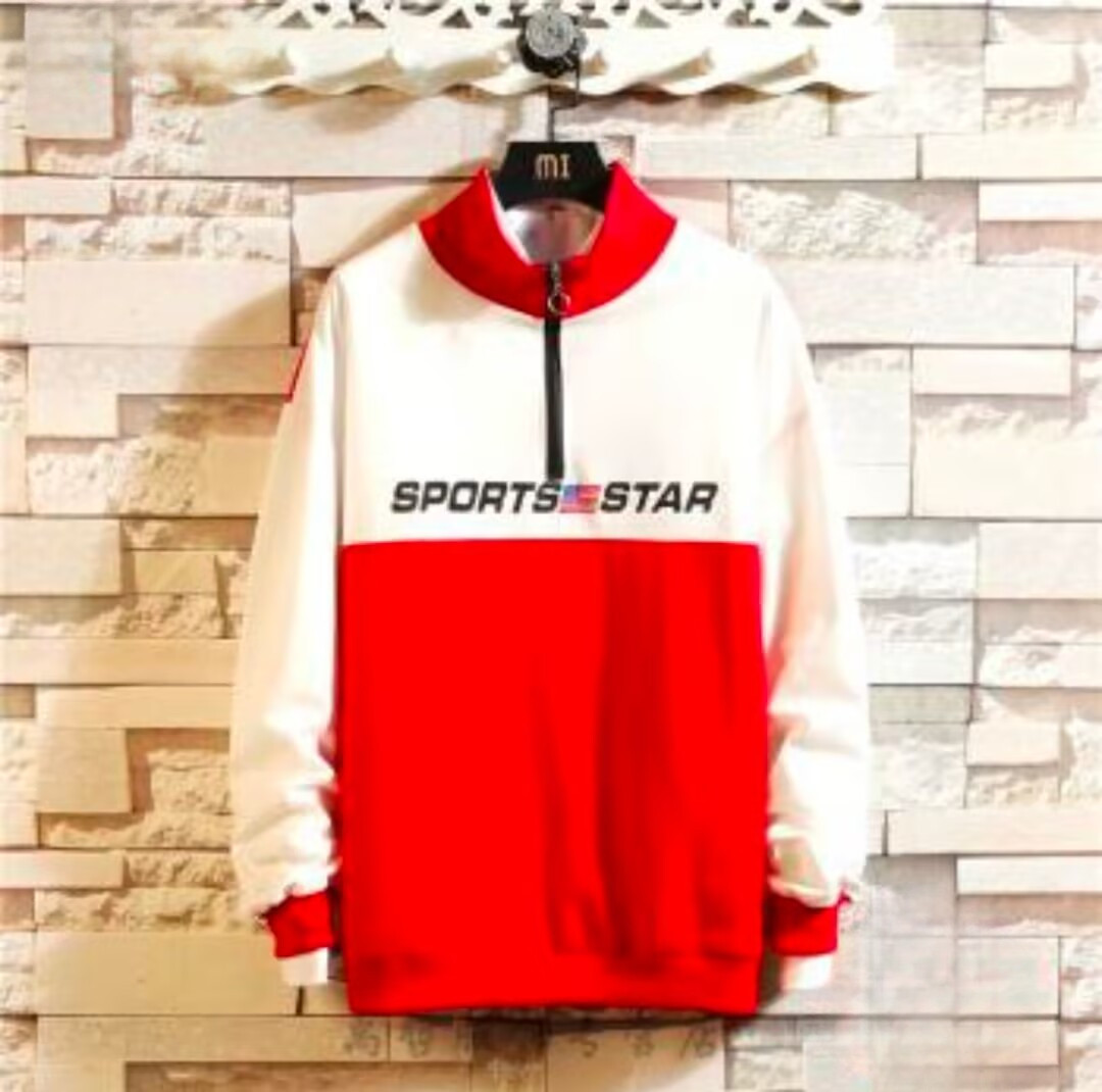 【断码优品】满68包邮◆2025春季中性港风潮流拼接半拉链休闲卫衣