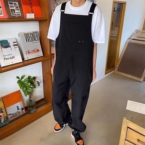 【精品】满68包邮◆2025春夏青少年美式复古时尚工装背带连体裤潮