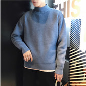 精品 满68 包邮 2025秋冬青少年港风潮流时尚 百搭半高领毛衣