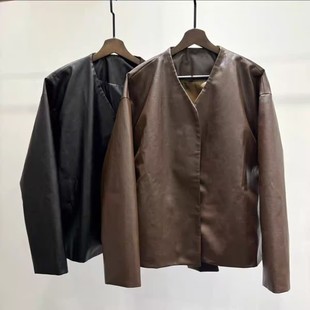 精品 潮流美拉德痞帅开衫 满68 2025春秋青年美式 皮衣夹克 包邮