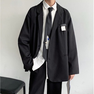 包邮 满68 2025春秋青少年港风潮流气质痞帅宽松休闲西服 精品