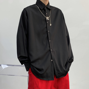 【精品】满68包邮◆2025春秋青少年垂坠设计感小众韩版宽松衬衫