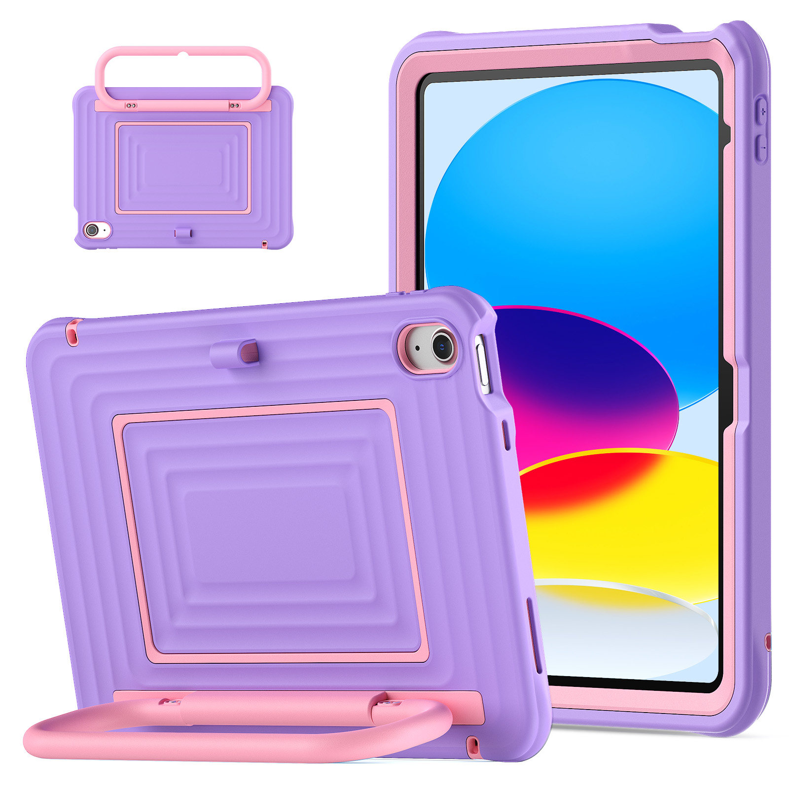 适用iPad11代保护壳防摔带笔槽苹果平板iPadPro11寸第三代第四代mini67代十代全包硅胶套无盖无膜横放支架