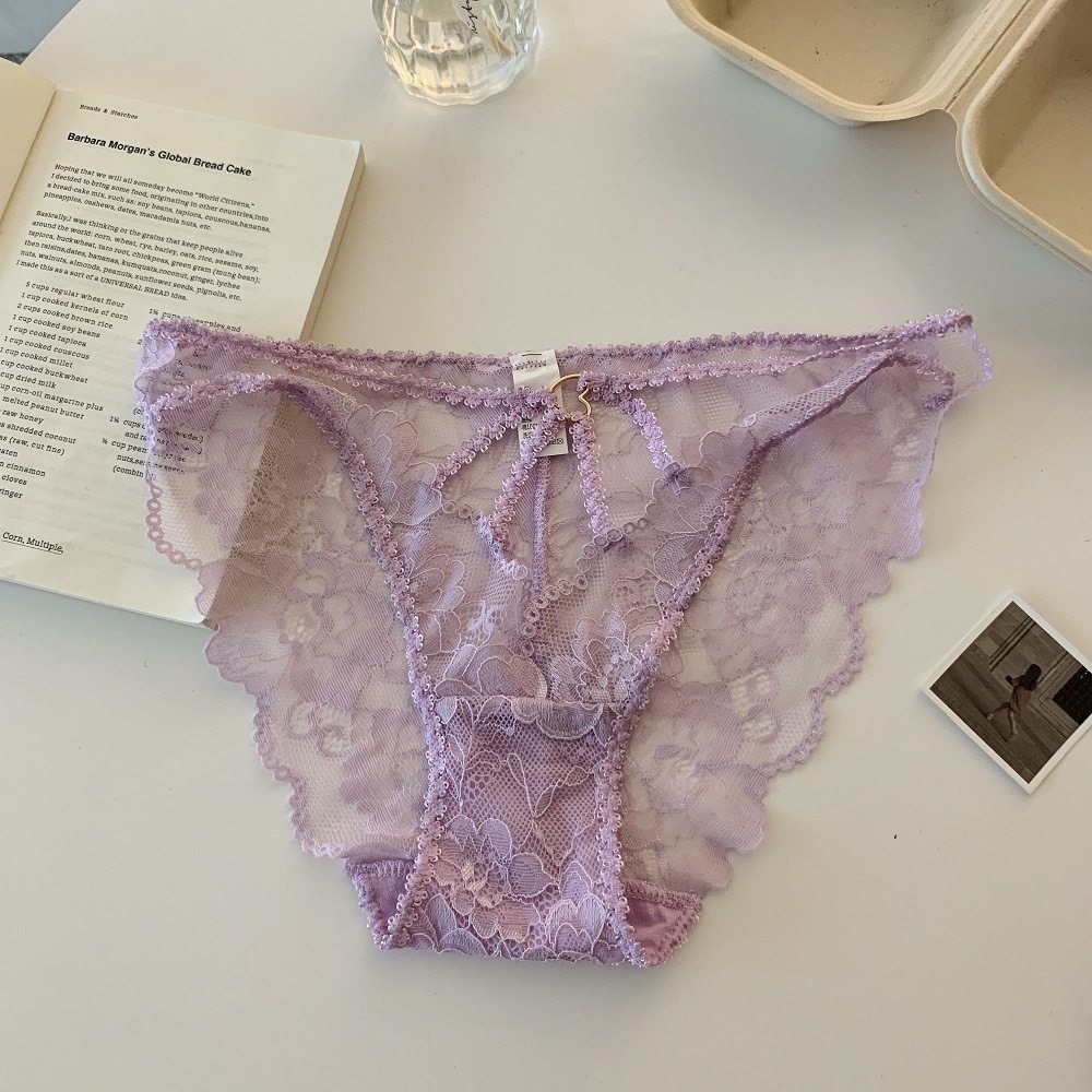 性感蕾丝镂空内裤女低腰无痕透气纯欲紫色三角裤黑色速干网红新款,女士内衣/男士内衣/家居服,女丁字裤,淘宝优惠券,粉丝福利购,淘宝优惠卷