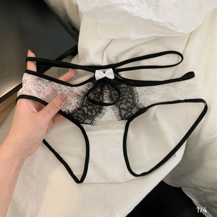 镂空刺绣吊坠丁字裤珍珠中国风女