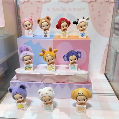 新品miniso名创优品丘比动物趴趴乐系列手办盲盒萌粒公仔桌面摆件