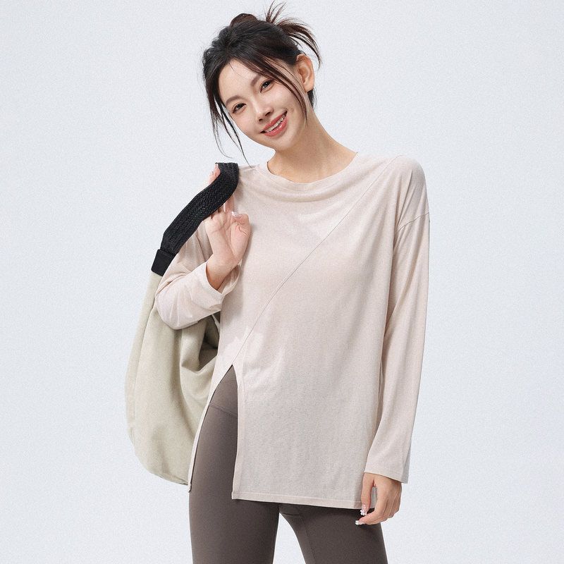 宽松瑜伽服女套装罩衫运动上衣健身服跑步普拉提绝美训练服长袖秋