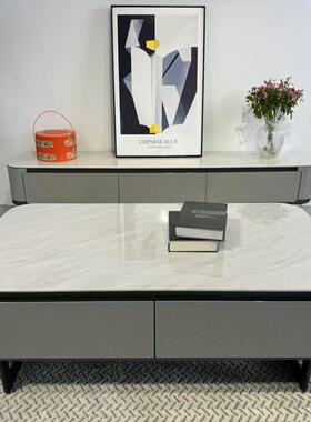 L008大理石长茶几1.3米意式极简客厅茶几现代简约轻奢收纳茶几