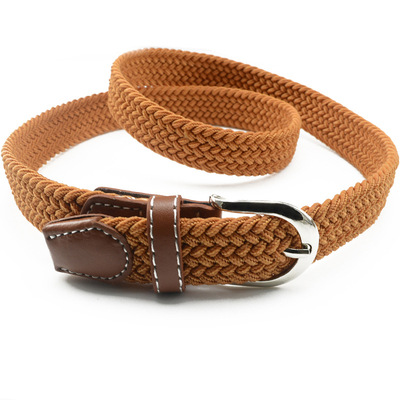 男女弹力松紧编织帆布合金扣百搭