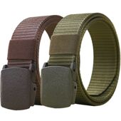 裤 腰带男款 自动扣百搭帆布学生皮带女士无孔加长休闲军训工装 带