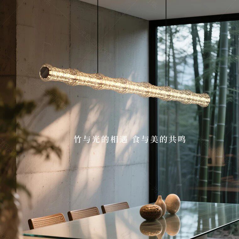 新款意式设计师玻璃长条餐厅吊灯