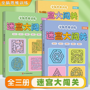 迷宫大挑战全脑思维训练幼儿园小中大班启蒙益智书全脑开发智力专注力连线闯关游戏书连数成图益智大迷宫游戏书左右脑思维逻辑训练