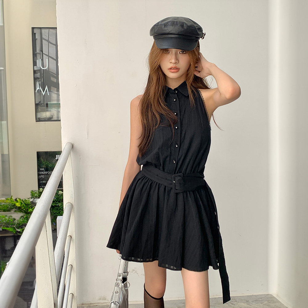 SKYA 辣妹性感无袖背心收腰气质蓬蓬A字短裙连衣裙 女装