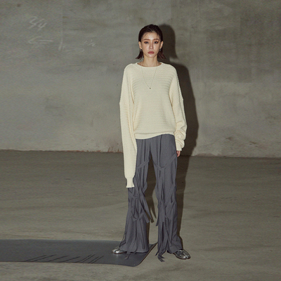 SKYA中性复古法式温柔风套头针织衫女秋冬慵懒软糯毛衣超好看上衣