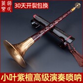 专业演奏唢呐全套纯铜印度小叶紫檀D调降B调高端锁呐乐器送伴奏