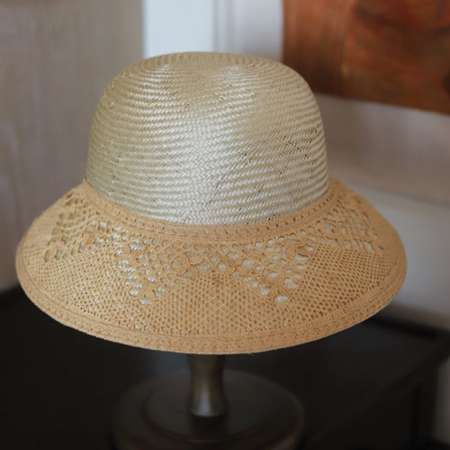 Earthtone“葭”非遗手工钩花!天然F麻钟型帽草编赫本剑麻防晒帽