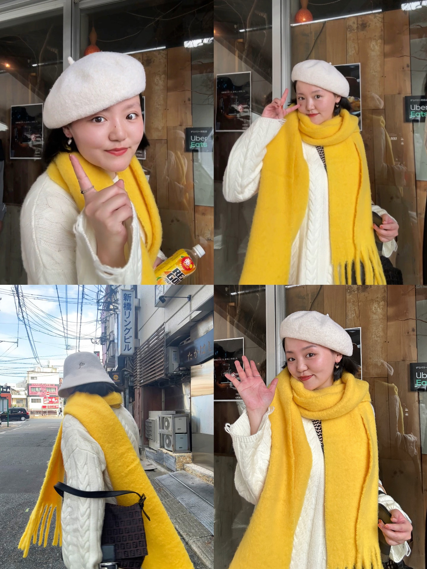 Earthtone“Yellow”正确小鸡黄!自制马海毛羊驼毛大围巾披肩加厚