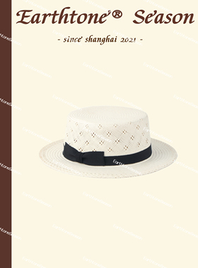 Earthtone“花轮”上蜡纸草!日本进口编花草帽女英伦高级感巴拿马