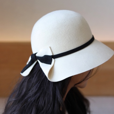 度假法式礼帽千金小姐渔夫帽羊毛