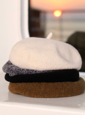Earthtone“和果子”康赛妮+牦牛绒重磅贝雷帽!日本超细羊毛画家