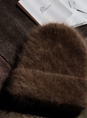 Earthtone“Kennedy”78%秘鲁进口苏力羊驼毛保暖毛线帽厚围巾