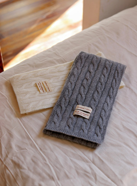 Earthtone“藤校生”老钱Miu风!春夏款100山羊绒绞花小围巾长方形