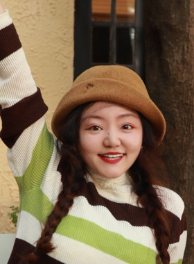 Earthtone“Rosy’s”品牌版原创设计澳洲羊毛素颜渔夫帽贝雷盆帽