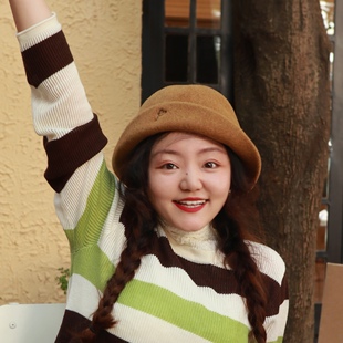 Earthtone“Rosy’s”品牌版原创设计澳洲羊毛素颜渔夫帽贝雷盆帽