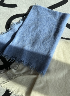 Earthtone“富士山下”100%山羊绒!手工制作流苏围巾方巾三角巾