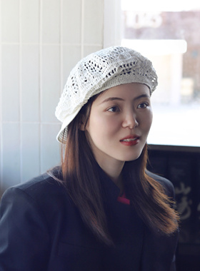 Earthtone“四重奏”日本原生麻!轻薄透气镂空手钩针贝雷帽鸭舌帽