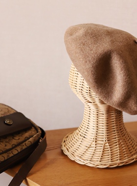 Earthtone“涩谷店”侘寂日本手工藤编帽撑帽托 中古展示陈列道具