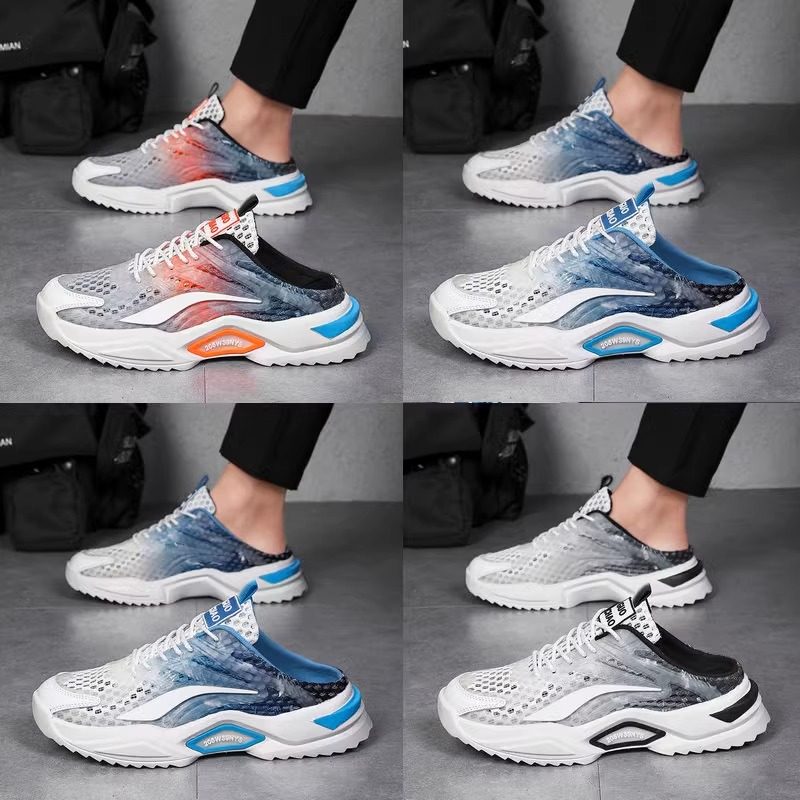 大码包头半拖鞋男士凉鞋网面透气越南凉拖懒人半托男鞋沙滩洞洞鞋,流行男鞋,一字拖,淘宝优惠券,粉丝福利购,淘宝优惠卷