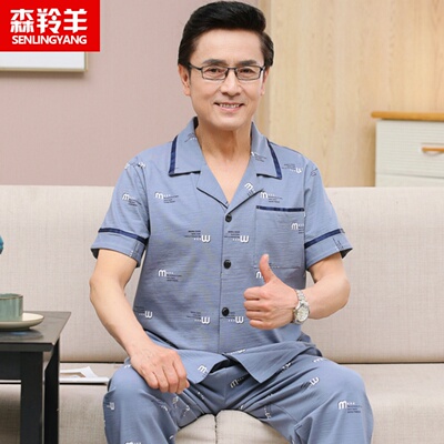 男士纯棉短袖长裤2023新款