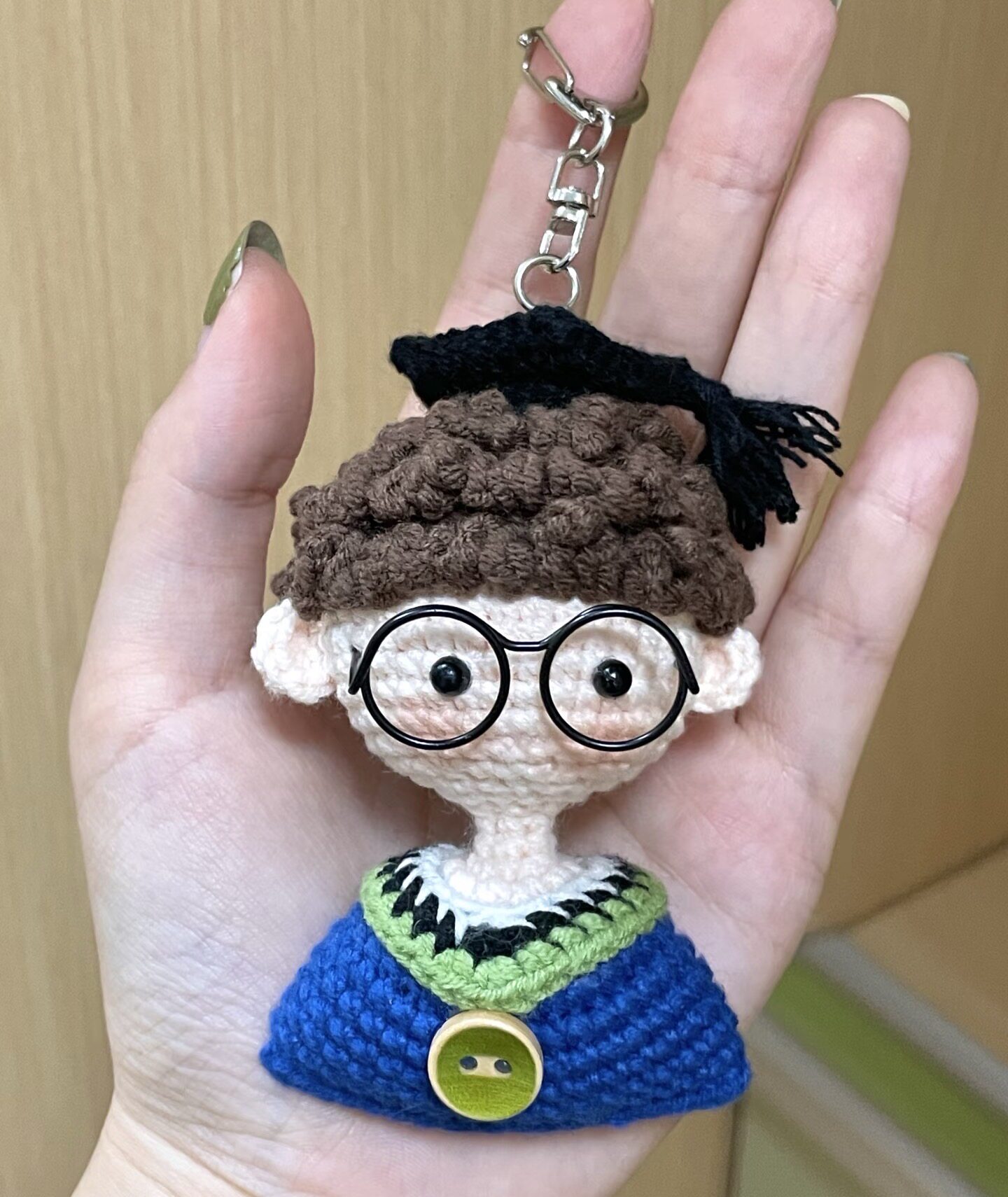 DIY DIY成品毕业娃娃毛线钩针编织玩偶大学毕业博士帽挂件摆