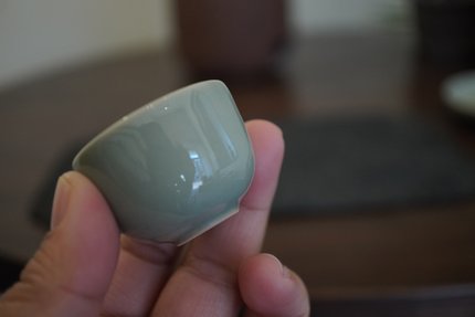 景德镇手工陶瓷功夫茶器品茗秘色瓷小杯文人茶器迷你可爱岩茶杯