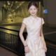 粉黛新中式 日常气质感显瘦连衣裙 国风杏色改良旗袍女2025夏季