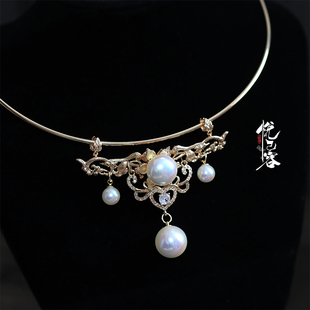 悦己容[东海公主]复古风汉服璎珞日常百搭大珠珠吊挂坠项圈国风