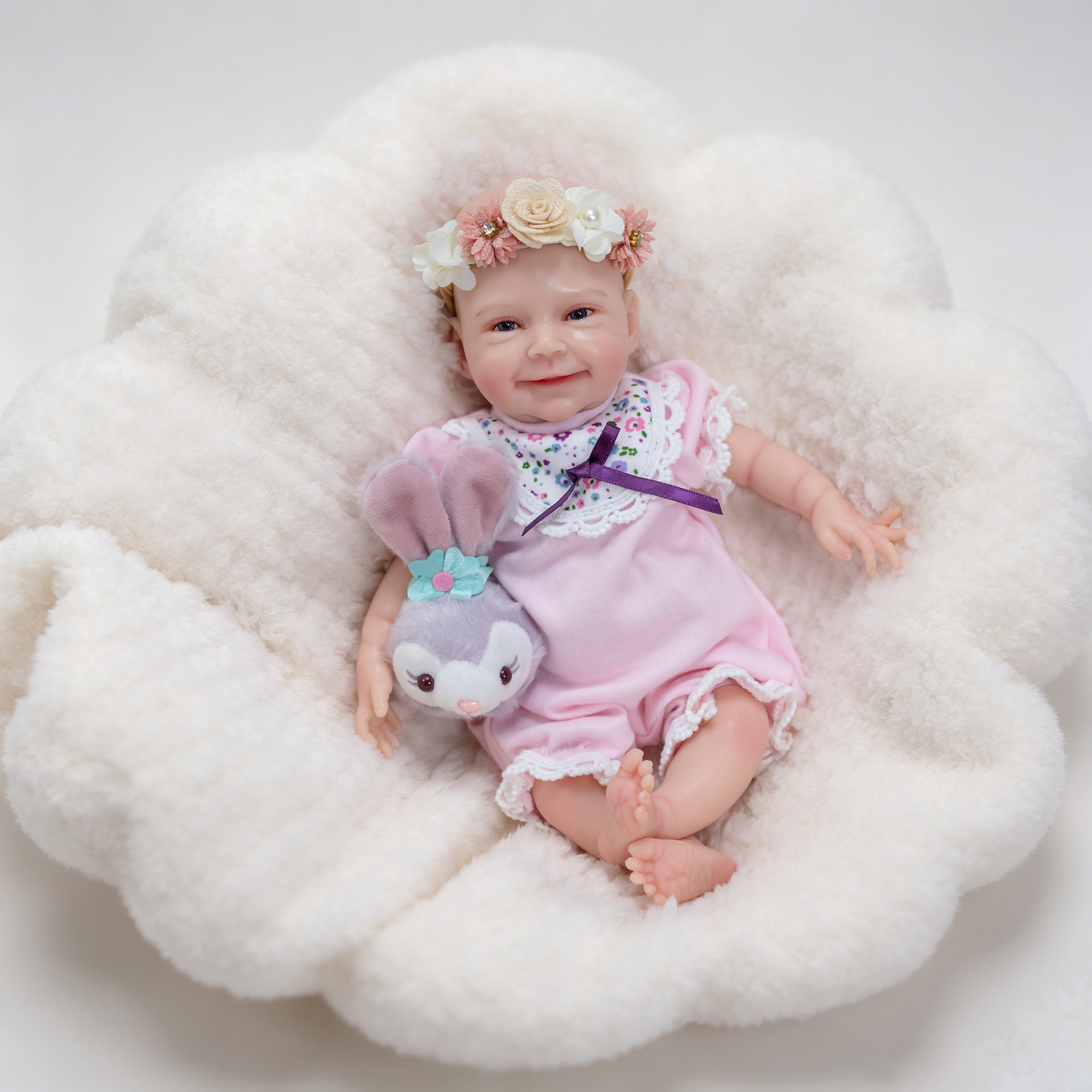 12寸睁眼微笑 实心硅胶 重生娃娃 silicone doll reborn baby工厂