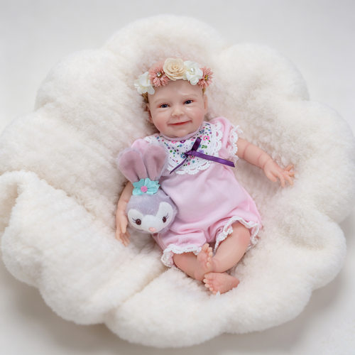 12寸睁眼微笑 实心硅胶 重生娃娃 silicone doll reborn baby工厂