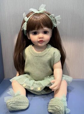 55cm全软搪胶可入水洗澡仿真宝宝 重生娃娃 硅胶婴儿模型仿生玩具