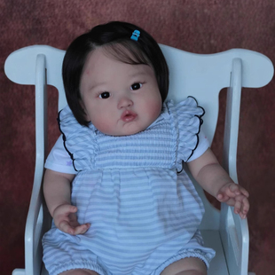 55厘米手工仿真中国娃娃重生婴儿软胶玩偶3D皮肤静脉血丝可见跨境