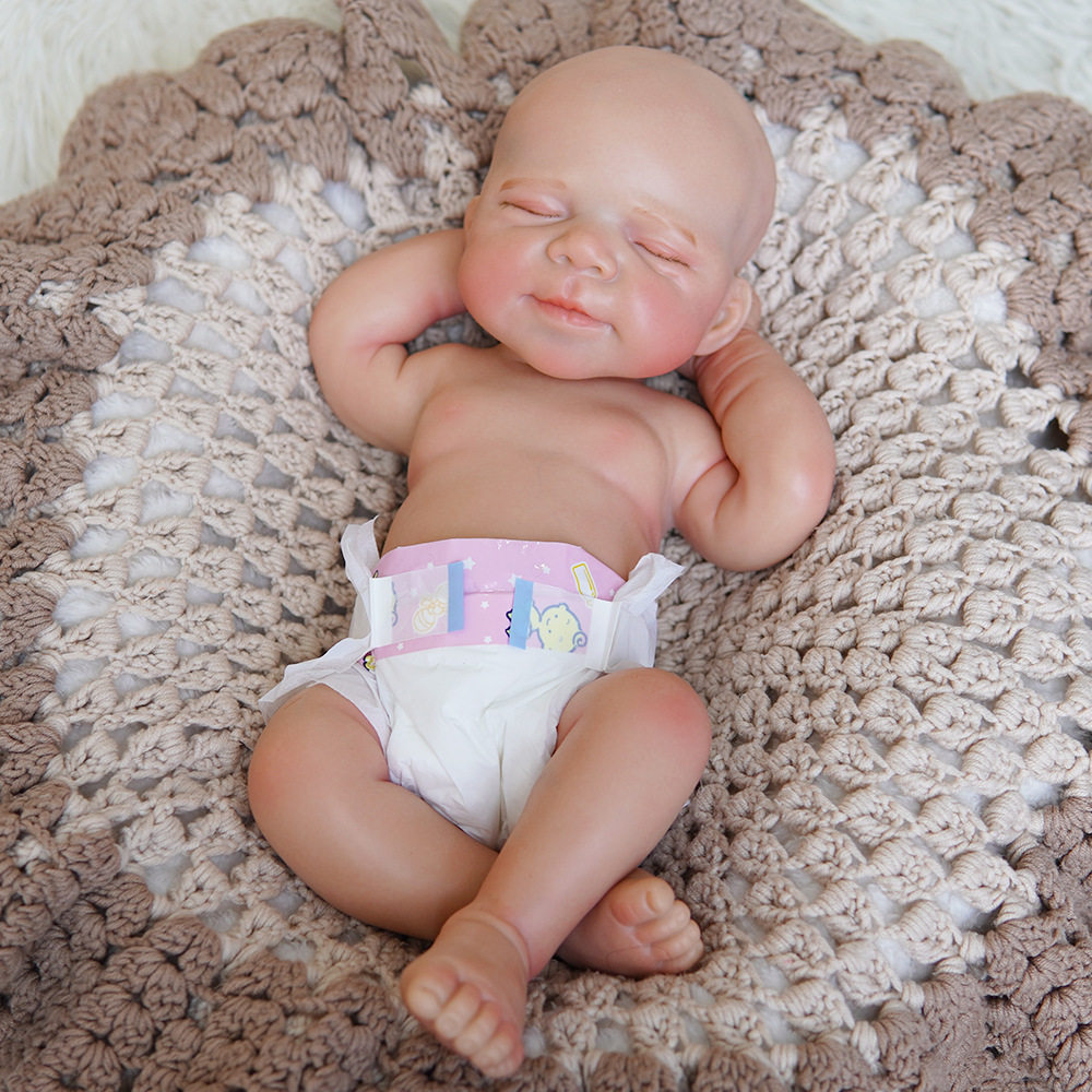 28厘米全实心硅胶手工婴儿软糯Q弹微缩迷你仿真重生娃娃儿童礼物