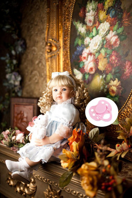 60cm硅胶重生婴儿reborn baby doll 金卷发公主仿真娃娃