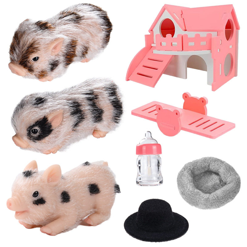 解压益智别墅房子跷跷板过家家玩具仿真动物模型黑色条纹硅胶猪,模玩/动漫/周边/娃圈三坑/桌游,棉花娃娃,淘宝优惠券,粉丝福利购,淘宝优惠卷