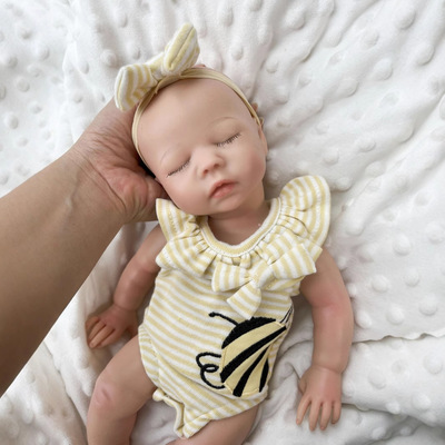 工厂直销13寸仿真婴儿实心硅胶重生娃娃silicone reborn doll