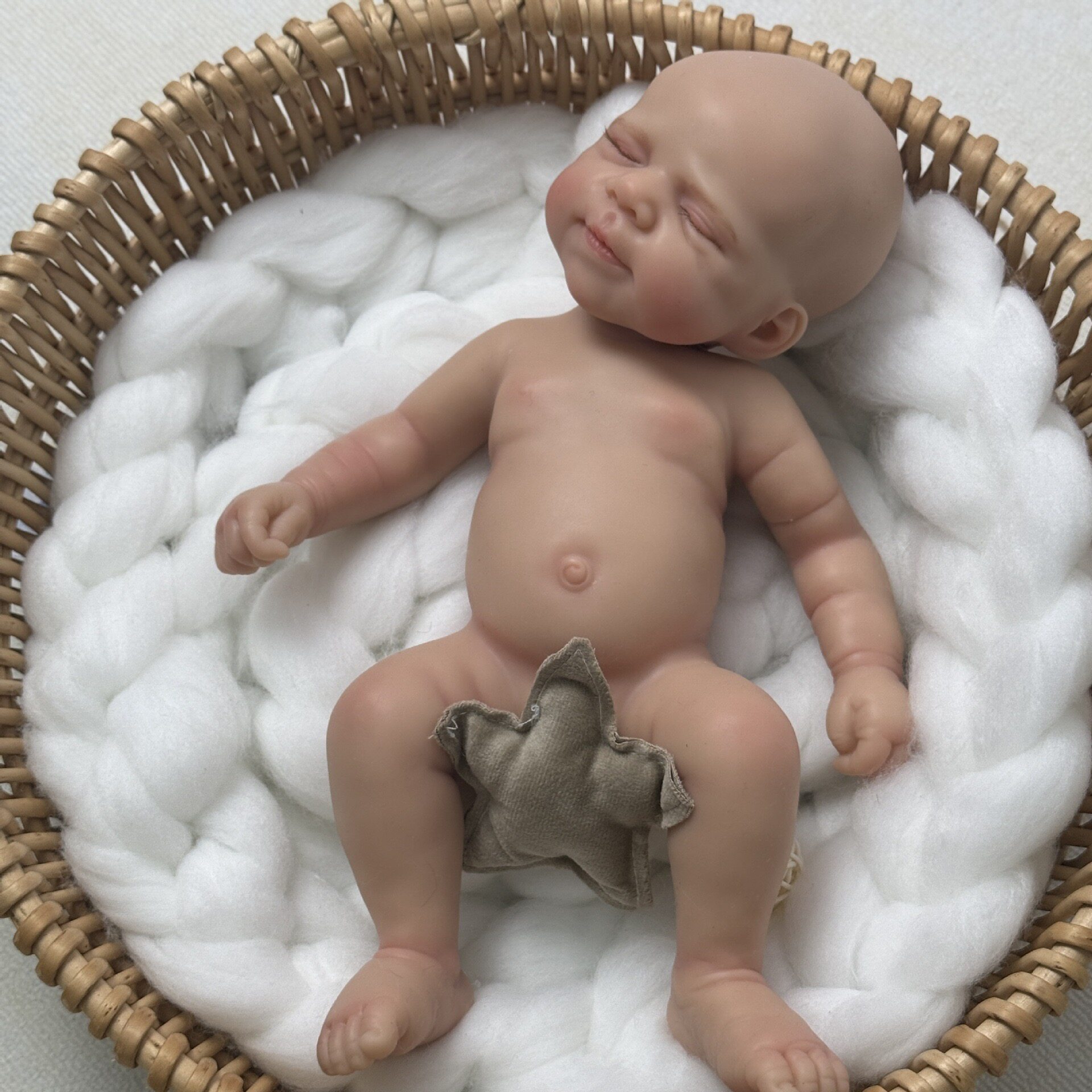 28厘米全实心硅胶手工婴儿软糯Q弹微缩迷你仿真重生娃娃儿童礼物