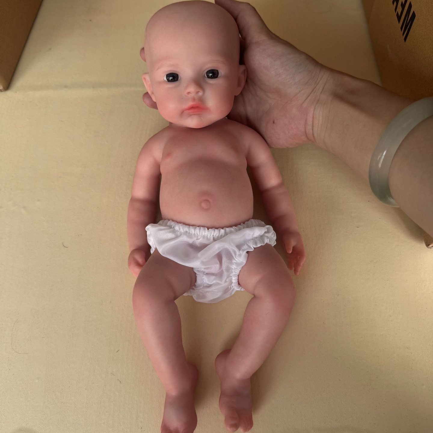 工厂新品12寸仿真初生婴儿 重生娃娃男孩实心硅胶 过家家玩具玩偶