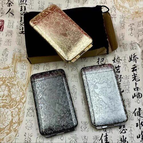 【超玩EDC】海豚浴血黑帮三开细支烟盒自动弹开合金烟夹男士