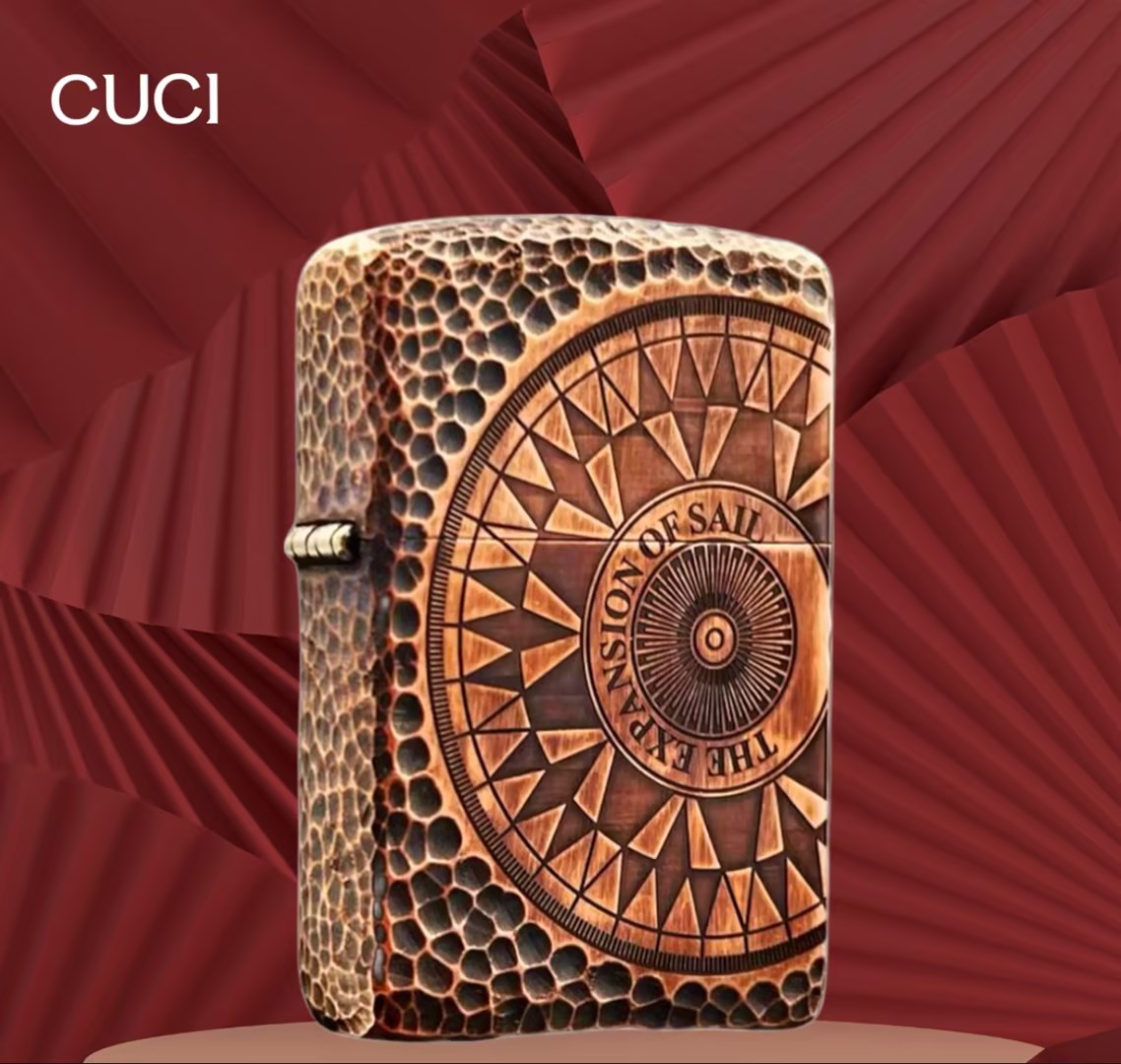 cuci 酷骑全套紫铜激光精雕手雕复古煤油打火机把玩氧化个性送礼