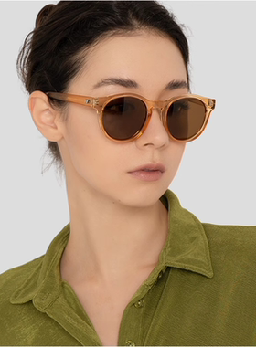 圆框时尚男女通用奶白色眼镜框